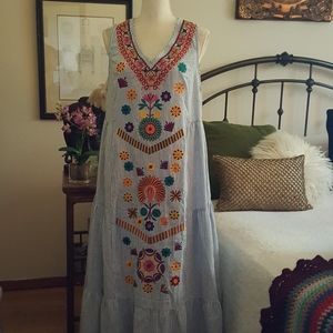 See and Be Seen Embroidered Maxi Dress